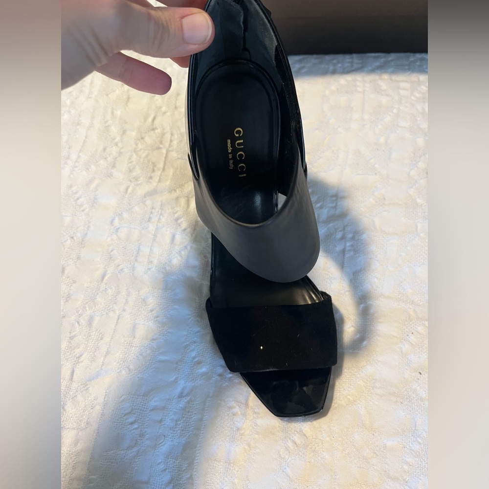 Gucci Kid Scamosciato Babylon heels in black patent - Picture 5 of 9